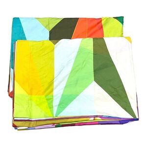 Geometric Quilt Curtain Rainbow Kaleidoscope 84x 28 Crafts Fabric Made In Turkey